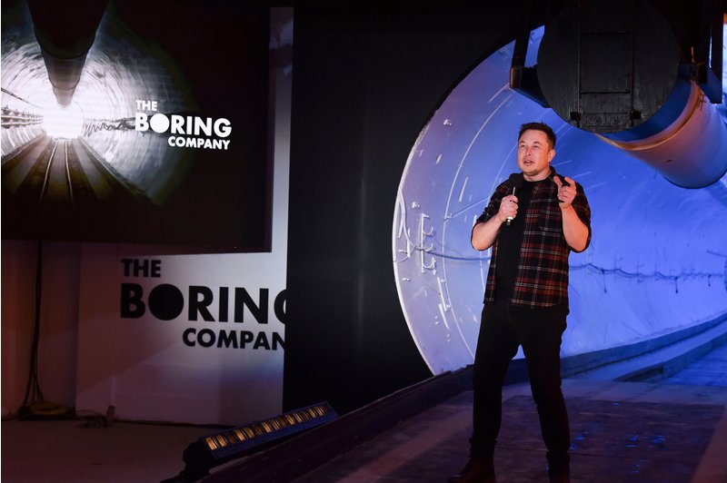 Elon Musk Display an Underground Tunnel