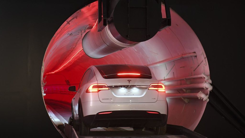 Elon Musk Display an Underground Tunnel